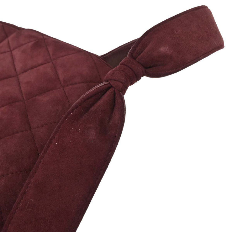 Chanel Bordeaux Suede Handbag 154008