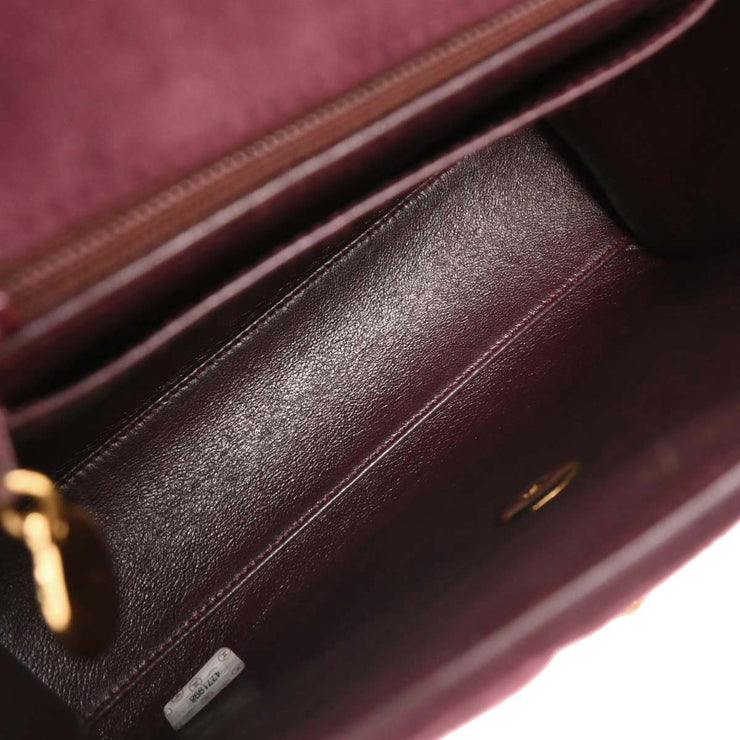Chanel Bordeaux Suede Handbag 154008