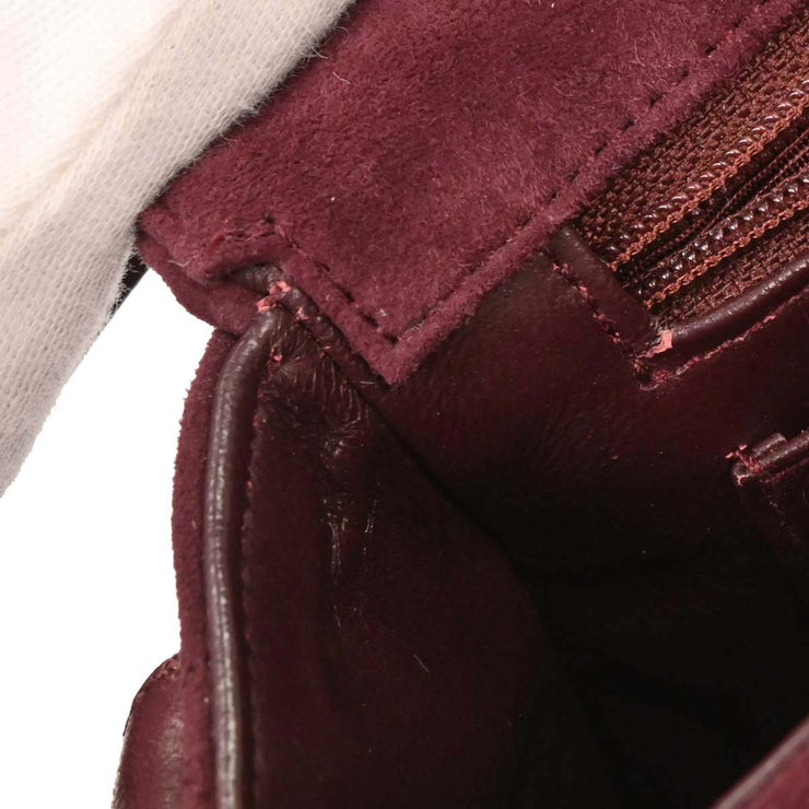 Chanel Bordeaux Suede Handbag 154008