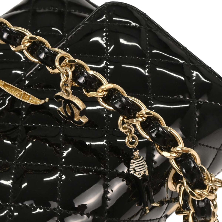 Chanel Black Patent Leather Shoulder Bag 154010