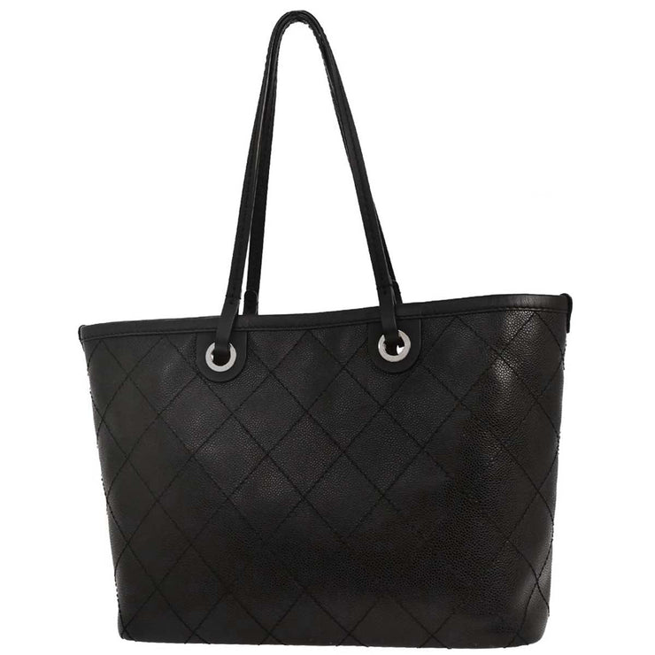 Chanel Black Calfskin Shopping Fever Tote Handbag 154012