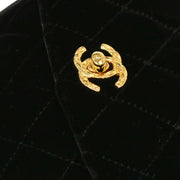 Chanel Black Velvet Shoulder Bag 154013
