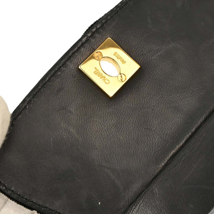 Chanel Black Velvet Shoulder Bag 154013