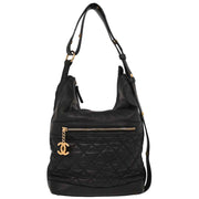 Chanel Black Calfskin Hobo Handbag 154014