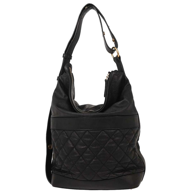 Chanel Black Calfskin Hobo Handbag 154014