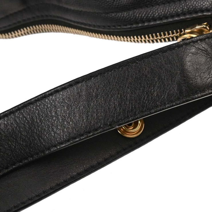 Chanel Black Calfskin Hobo Handbag 154014