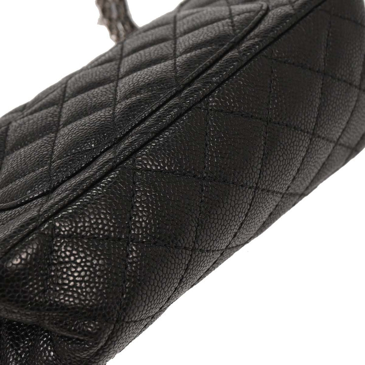 Chanel Black Calfskin 2.55 Double Flap Shoulder Bag 154015