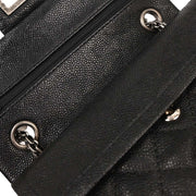 Chanel Black Calfskin 2.55 Double Flap Shoulder Bag 154015