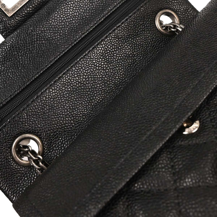 Chanel Black Calfskin 2.55 Double Flap Shoulder Bag 154015