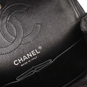 Chanel Black Calfskin 2.55 Double Flap Shoulder Bag 154015