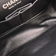 Chanel Black Calfskin 2.55 Double Flap Shoulder Bag 154015