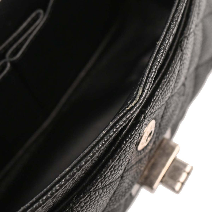 Chanel Black Calfskin 2.55 Double Flap Shoulder Bag 154015