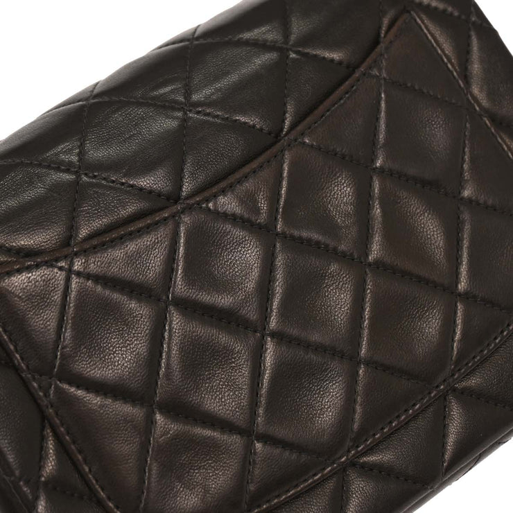 Chanel Black Lambskin Mini Classic Square Flap Shoulder Bag 17 154016