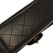 Chanel Black Lambskin Mini Classic Square Flap Shoulder Bag 17 154016