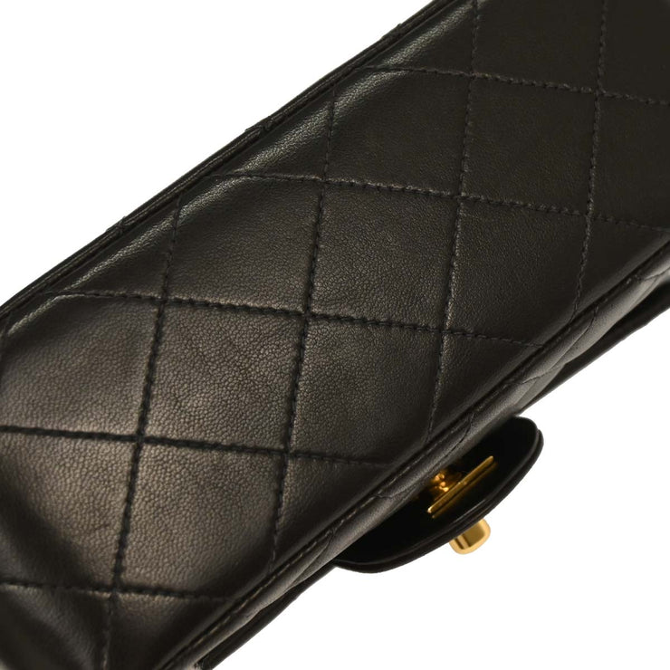 Chanel Black Lambskin Mini Classic Square Flap Shoulder Bag 17 154016