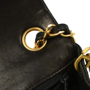 Chanel Black Lambskin Mini Classic Square Flap Shoulder Bag 17 154016