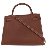Hermes Brique Togo Kelly 32 Sellier Handbag  Square: C 6 154019