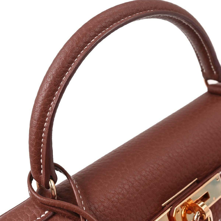 Hermes Brique Togo Kelly 32 Sellier Handbag  Square: C 6 154019