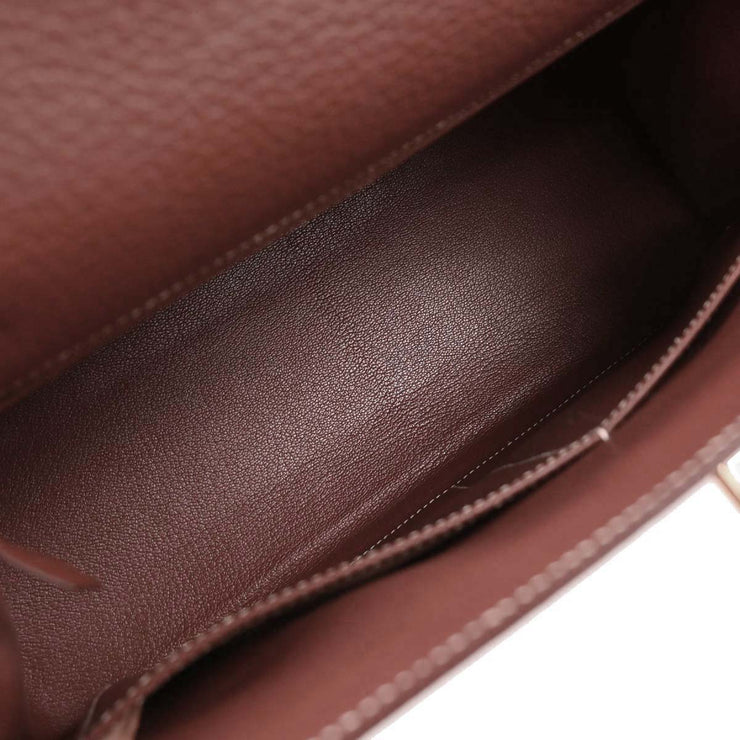 Hermes Brique Togo Kelly 32 Sellier Handbag  Square: C 6 154019