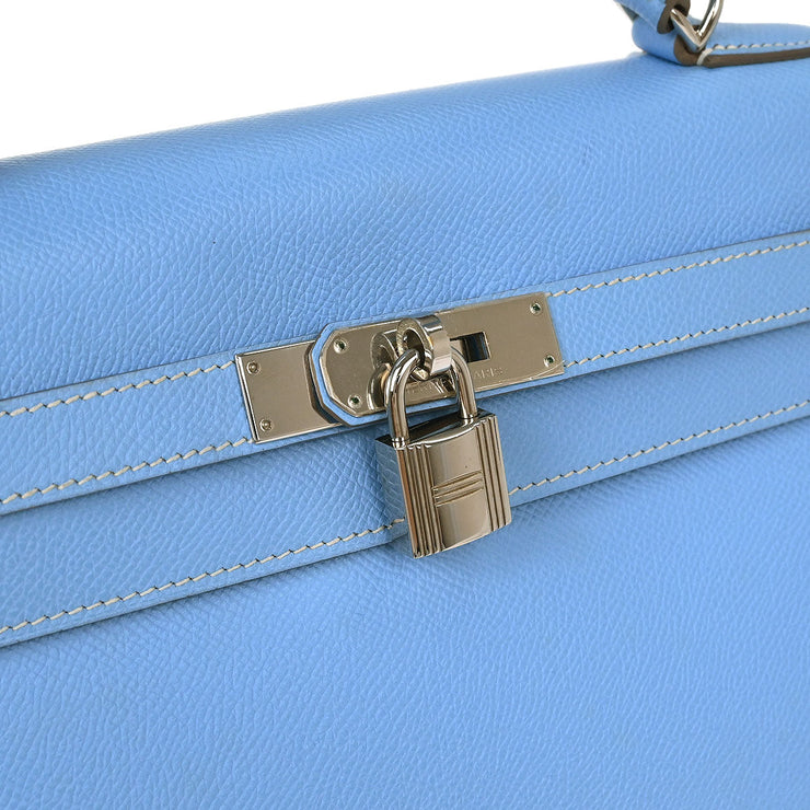 Hermes Blue Aztec Epsom Kelly 35 Retourne 2way Handbag 27N Square: O 154020