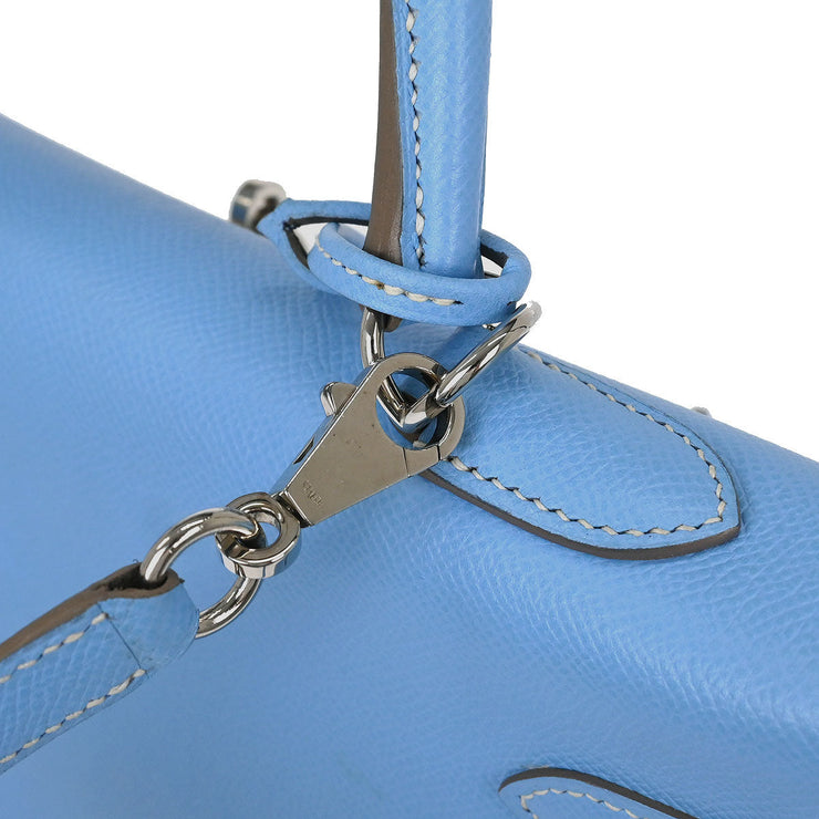 Hermes Blue Aztec Epsom Kelly 35 Retourne 2way Handbag 27N Square: O 154020