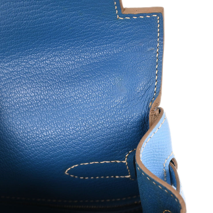 Hermes Blue Aztec Epsom Kelly 35 Retourne 2way Handbag 27N Square: O 154020