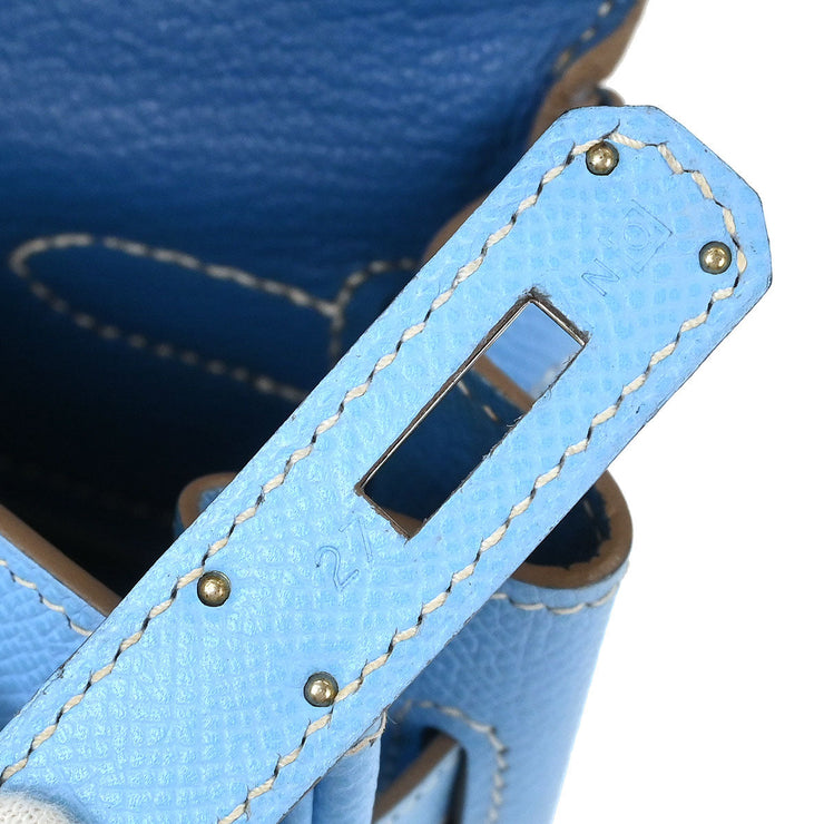 Hermes Blue Aztec Epsom Kelly 35 Retourne 2way Handbag 27N Square: O 154020