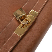 Hermes Gold Courchevel Kelly 28 Sellier 2way Handbag  Circle:X 154021