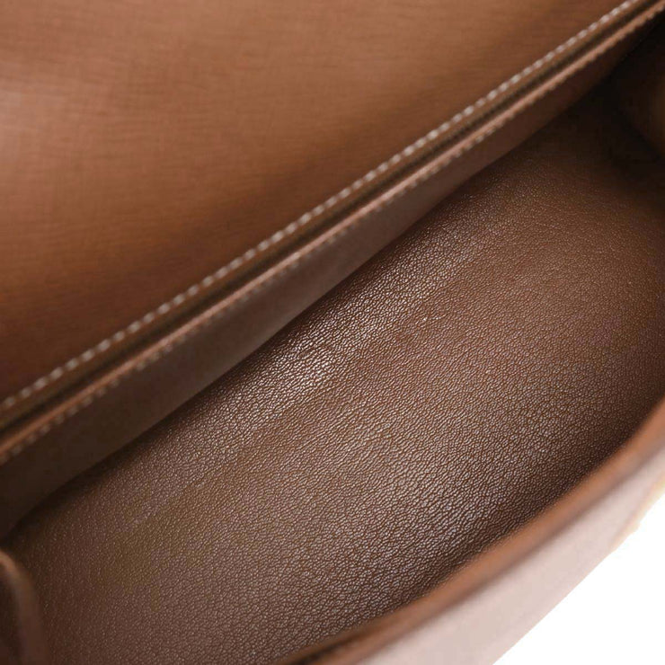 Hermes Gold Courchevel Kelly 28 Sellier 2way Handbag  Circle:X 154021
