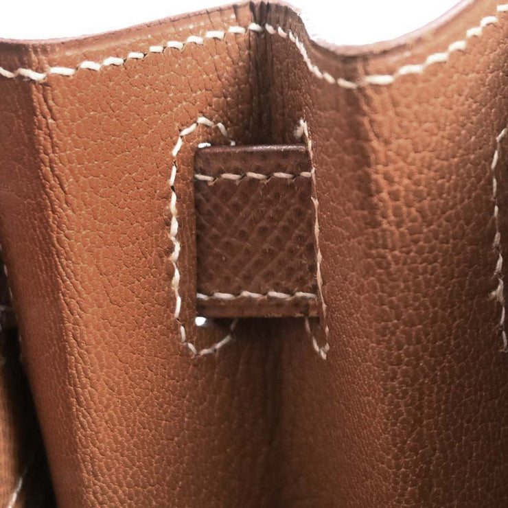 Hermes Gold Courchevel Kelly 28 Sellier 2way Handbag  Circle:X 154021