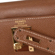 Hermes Gold Courchevel Kelly 28 Sellier 2way Handbag  Circle:X 154021