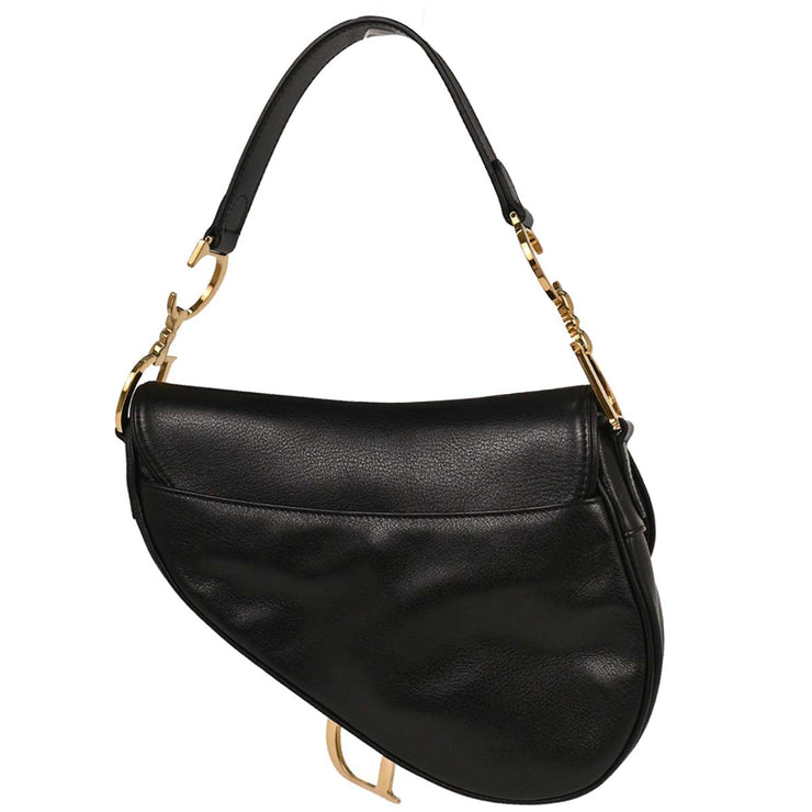 Christian Dior Black Leather Saddle Handbag 01RU0054 154023