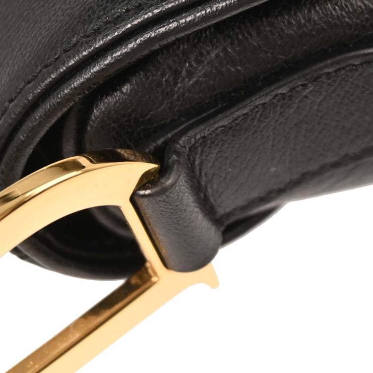 Christian Dior Black Leather Saddle Handbag 01RU0054 154023