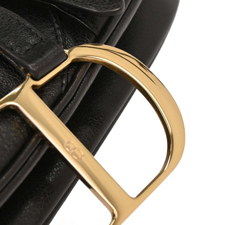 Christian Dior Black Leather Saddle Handbag 01RU0054 154023