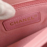 Chanel Pink Calfskin Chevron 2way Handbag 154025