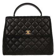 Chanel Black Lambskin Top Handle Handbag 154029