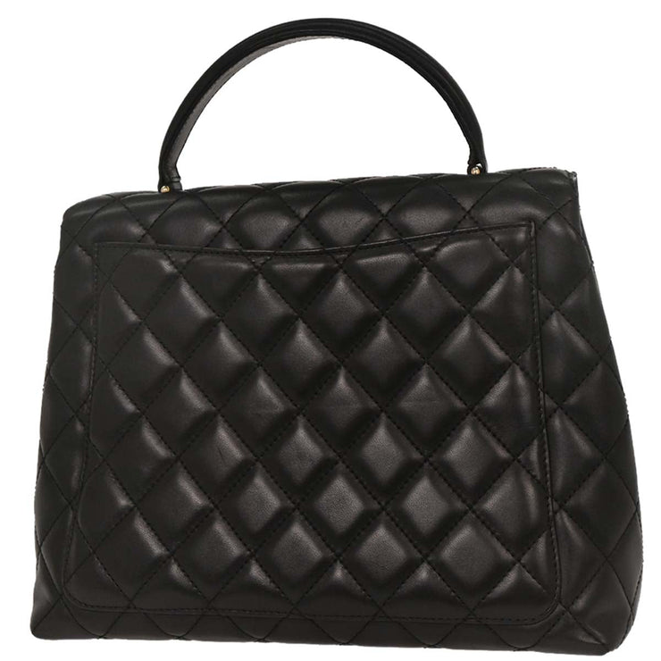 Chanel Black Lambskin Top Handle Handbag 154029