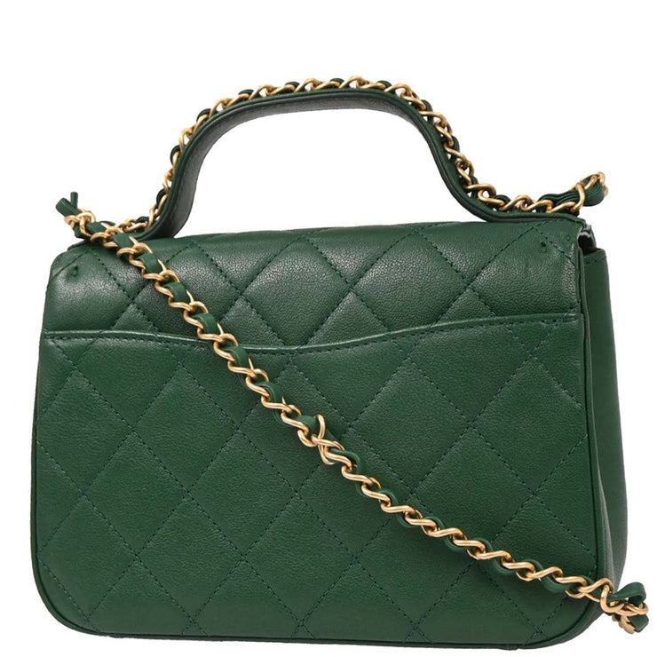 Chanel Green Lambskin 19 Infinity Chain 2way Shoulder Handbag 154030