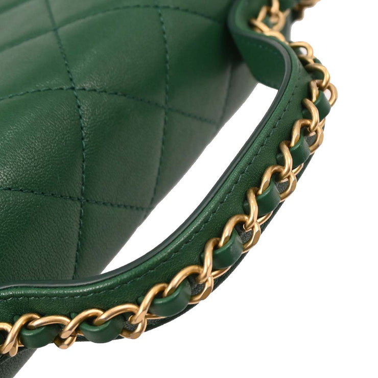 Chanel Green Lambskin 19 Infinity Chain 2way Shoulder Handbag 154030