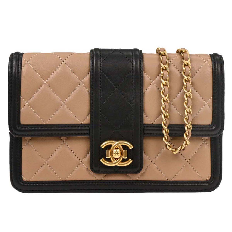 Chanel Beige Lambskin Elegant CC WOC Wallet on Chain 154031