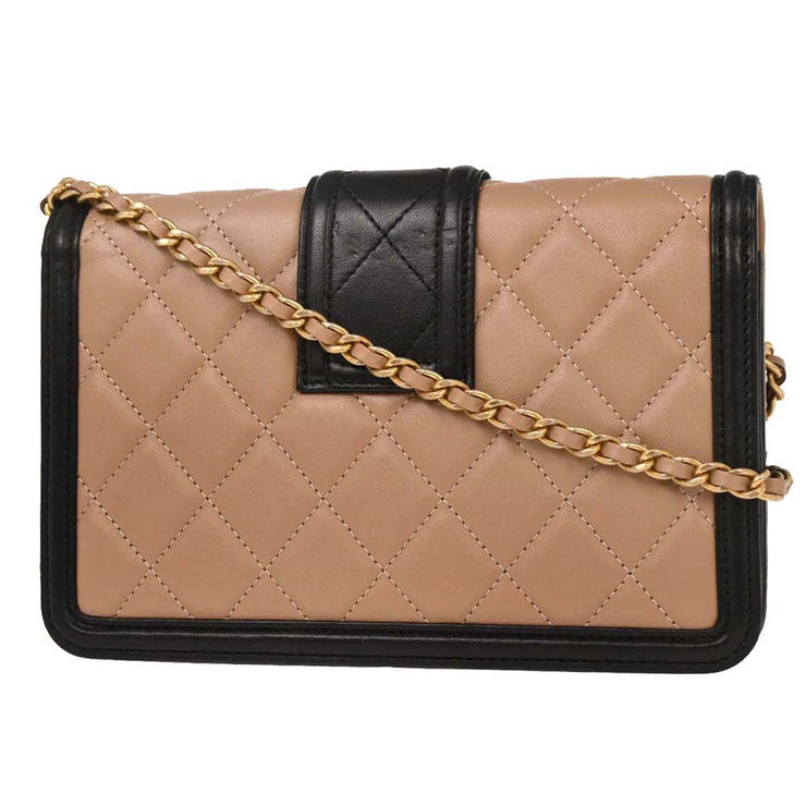 Chanel Beige Lambskin Elegant CC WOC Wallet on Chain 154031