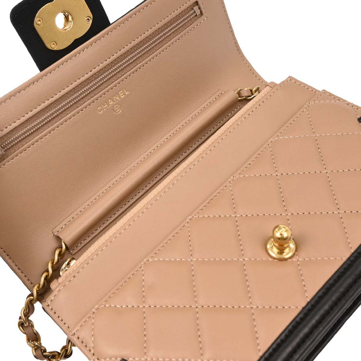 Chanel Beige Lambskin Elegant CC WOC Wallet on Chain 154031