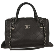Chanel Black Calfskin Urban Shopping Tote 2way Handbag 154033