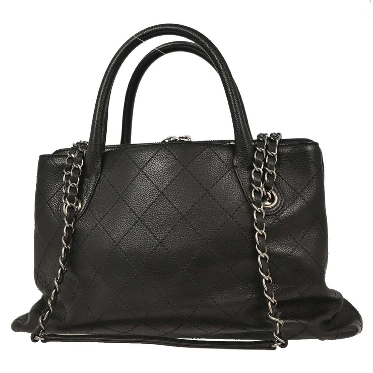 Chanel Black Calfskin Urban Shopping Tote 2way Handbag 154033