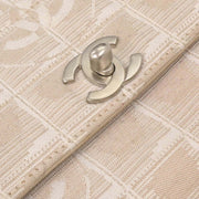Chanel White Jacquard Nylon Travel Line Shoulder Bag 154034