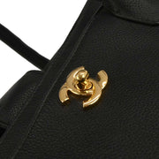 Chanel Black Deerskin Executive Cerf Tote Handbag 154035