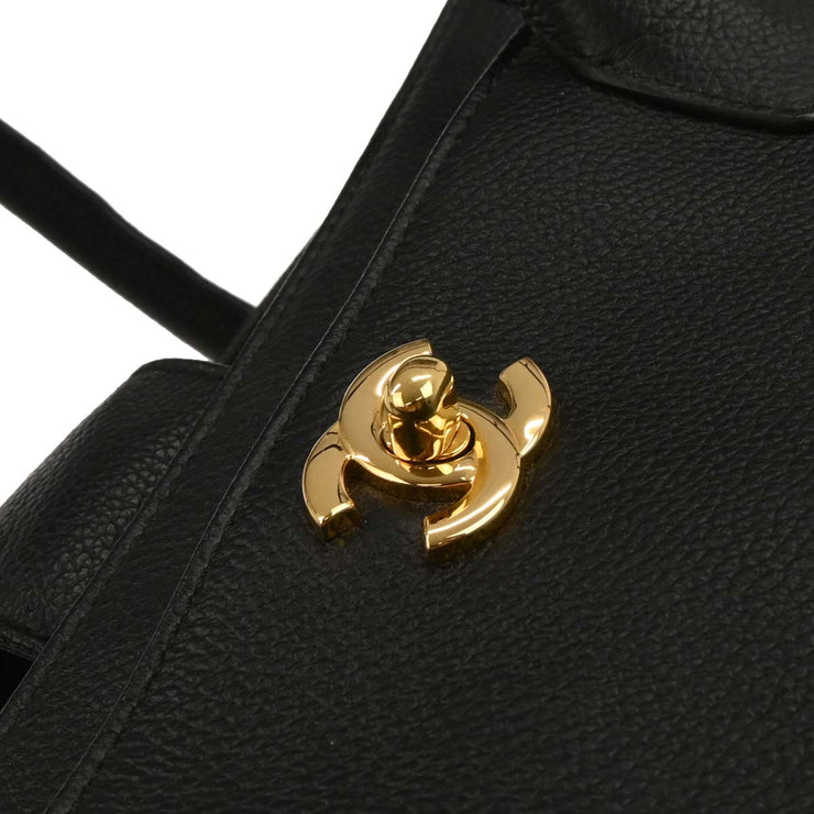 Chanel Black Deerskin Executive Cerf Tote Handbag 154035