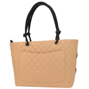 Chanel Beige Calfskin Cambon Ligne Tote Handbag 154037