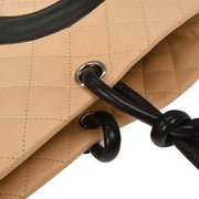 Chanel Beige Calfskin Cambon Ligne Tote Handbag 154037