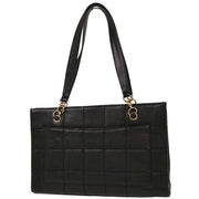 Chanel Black Calfskin Choco Bar Tote Handbag 154038